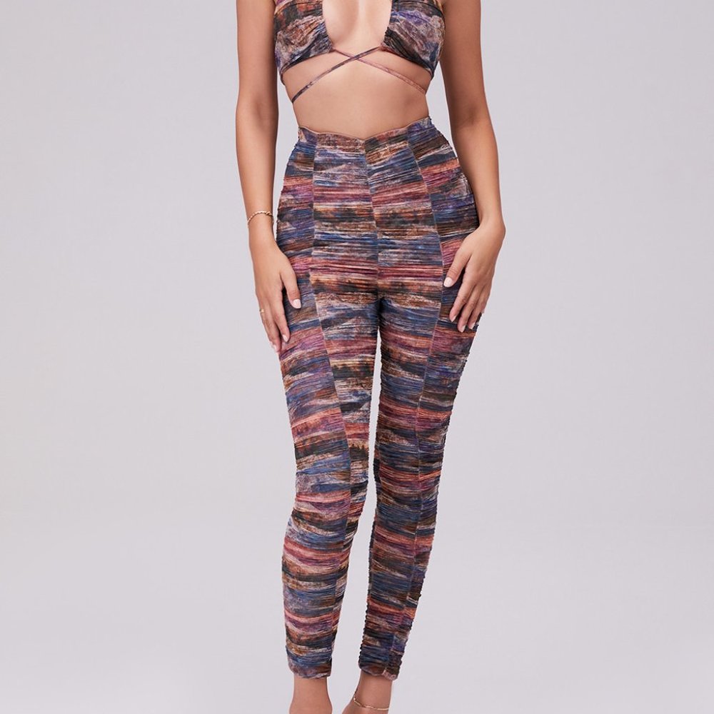 HOUSE OF CB SET: Mesh high waisted trousers WITH the matching Bralett top New!